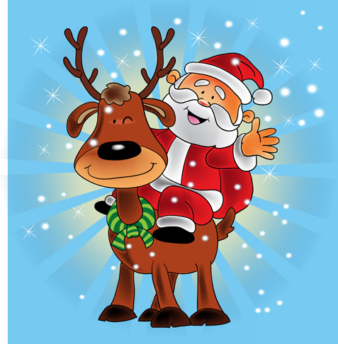 Cute Santa Claus Christmas Background Vector Free Vector In