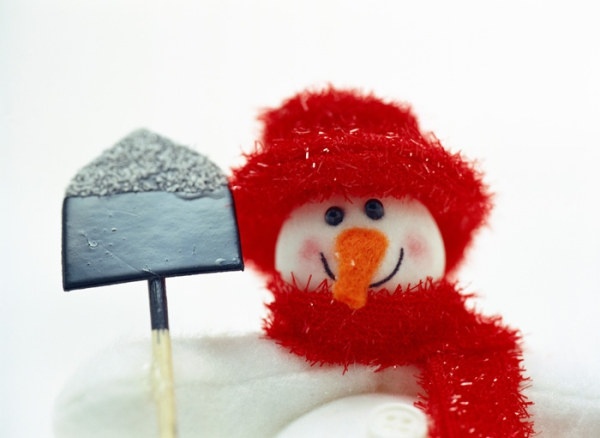 cute snowman hd pictures to take a shovel