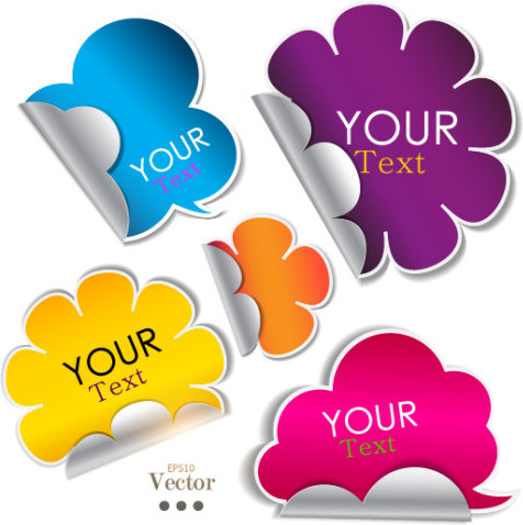cute stickers and labels vector 