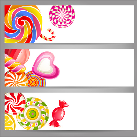 cute sweets banners vector 