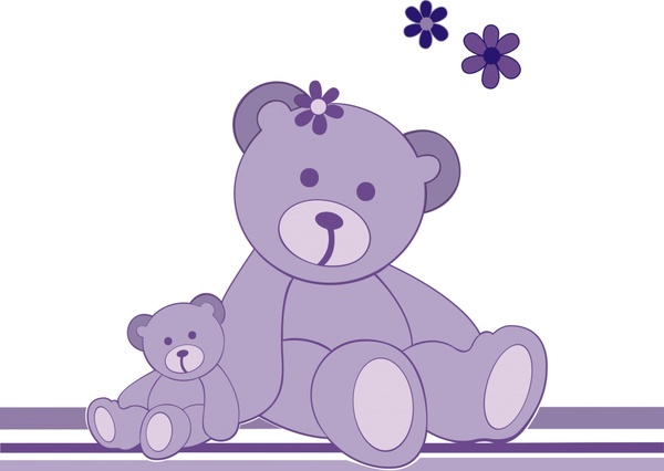 cute teddy bears vector illustration with cartoon style