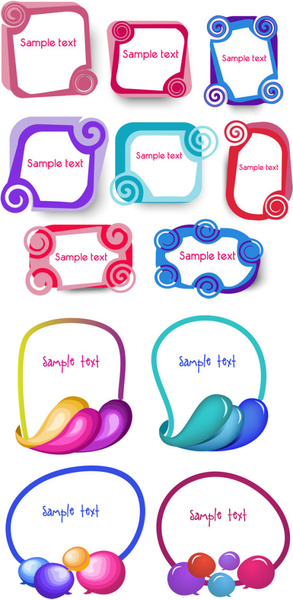 cute text frames vector