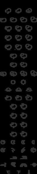 cute weather line icons vector