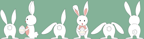 cute white rabbit vector