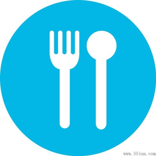 cutlery icons vector blue background