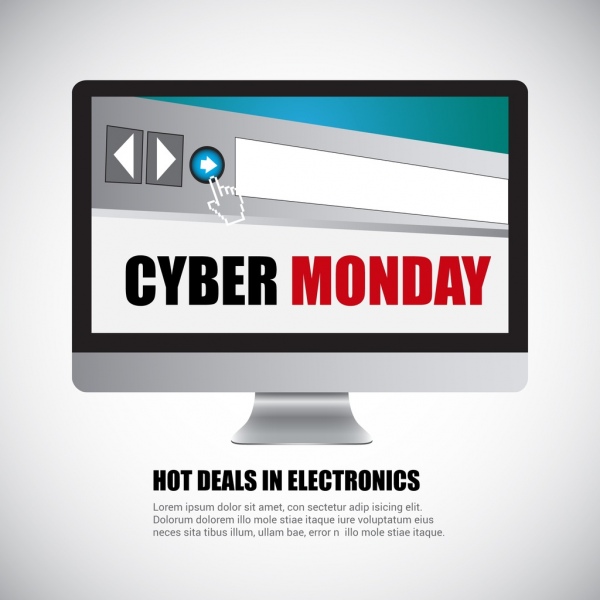 cyber monday sales banner computer interface decoration