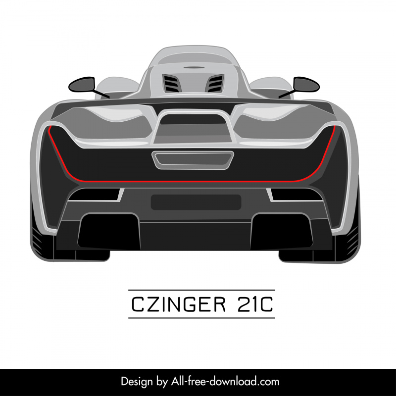 czinger 21c car model icon modern symmetric back view design 