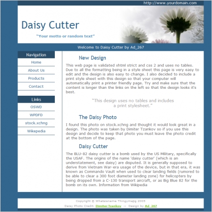 Daisy Cutter Template