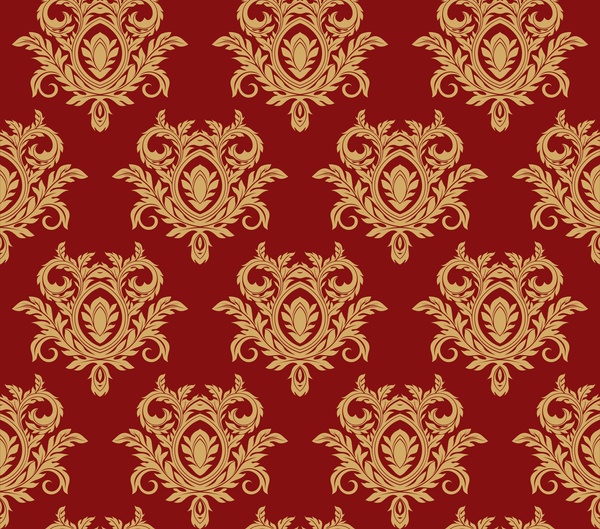 damask floral background vector