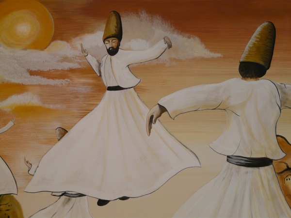 dance dervishes rotate towels