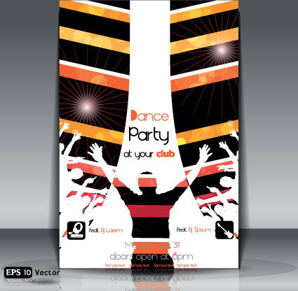 dance party flyer cover template vector 
