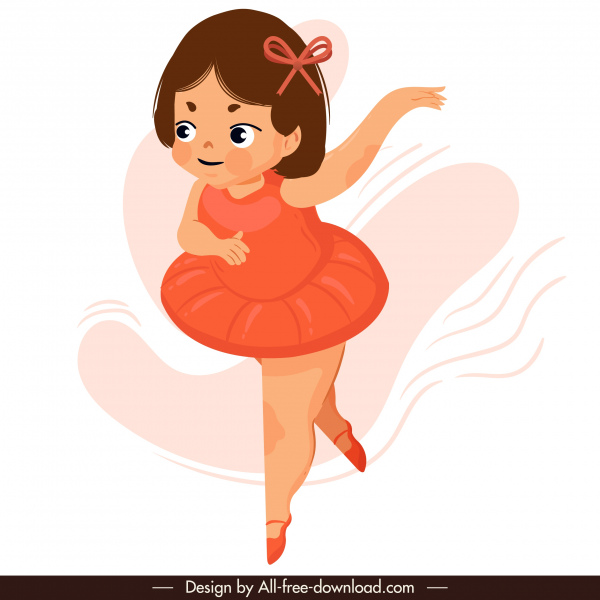 dancing ballerina icon cute cartoon character
