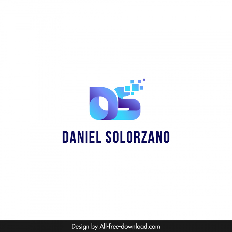 daniel solorzano logo template modern elegant 3d stylized texts design 