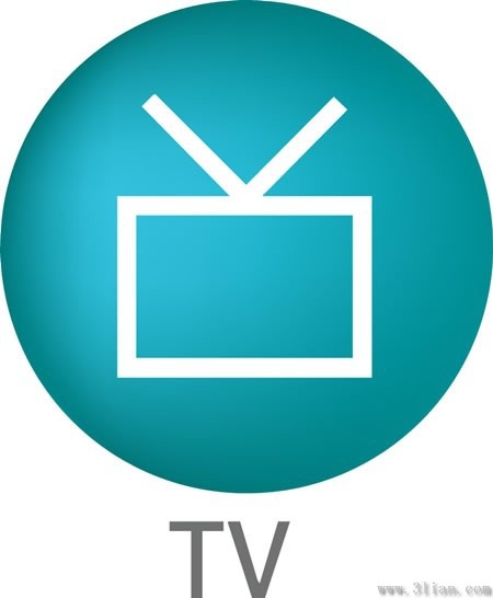 dark blue tv icon vector