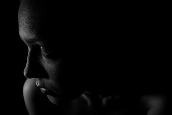 dark picture of woman face