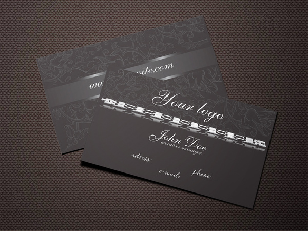 Dark jewelry business card free template Vectors graphic art designs in