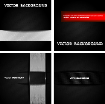 dark metal backgrounds vector set