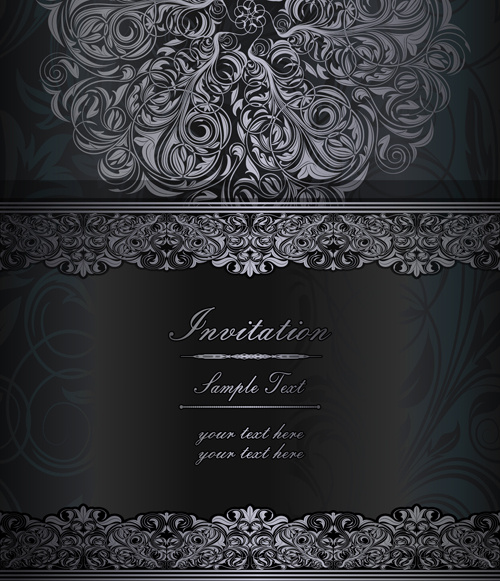 dark style floral vintage backgrounds vector graphics 
