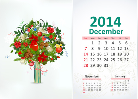 december14 calendar vector