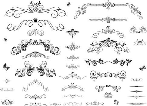 decor ornaments and border vector 