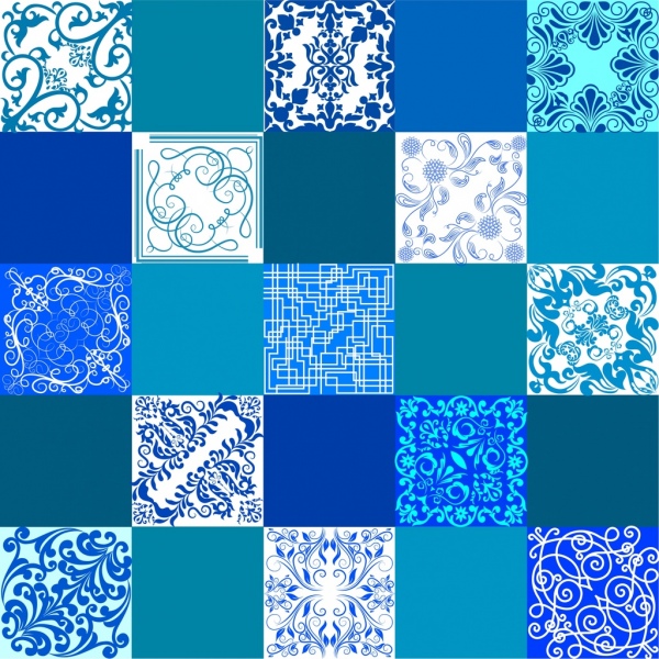 decorative background blue pattern squares isolation