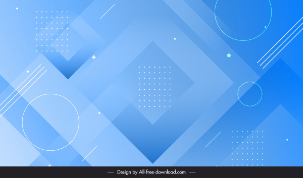 decorative background template bright modern blue geometry