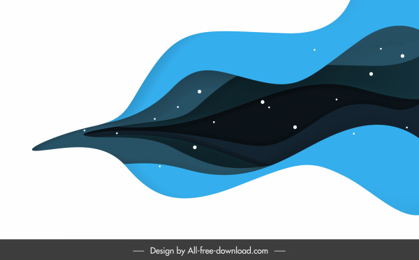 decorative background template dynamic waving curves sketch