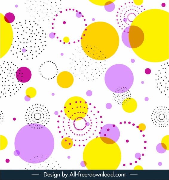 decorative background template flat colorful circles sketch