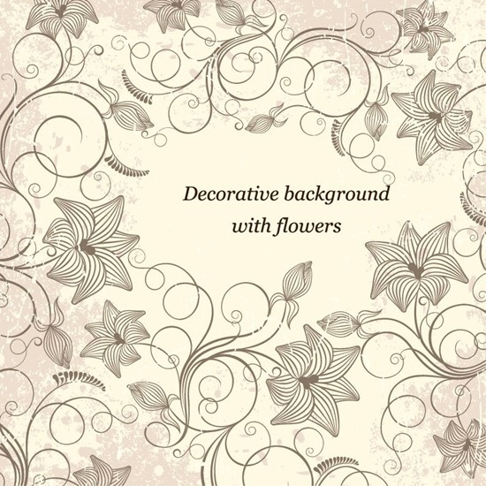 Decorative Background with Flowers Vector Art