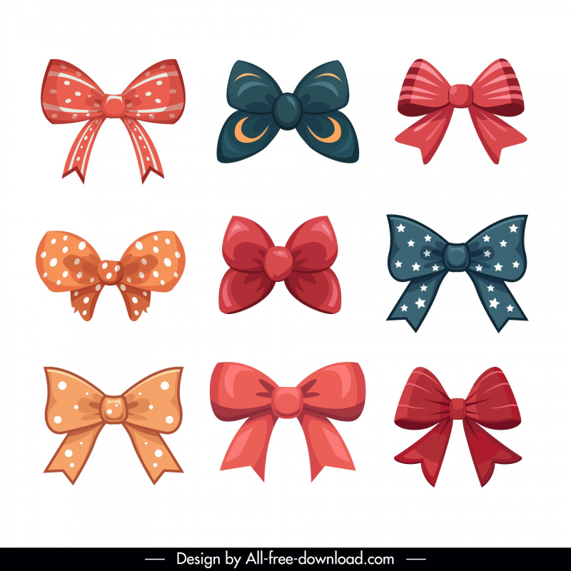 decorative bow collection elegant symmetric shapes