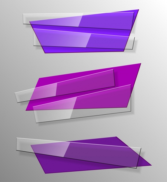 decorative glass objects templates 3d purple design