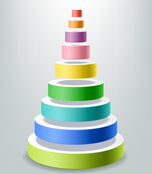 decorative layers design element colorful 3d circles