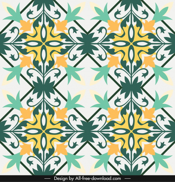 decorative pattern colorful classical symmetric flat design