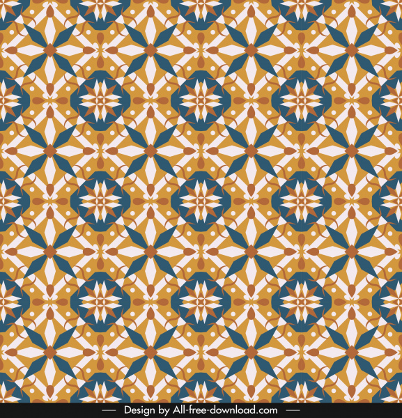decorative pattern colorful classical symmetrical repeating shapes