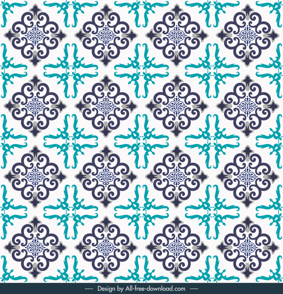 decorative pattern repeating symmetric flat abstract shapes