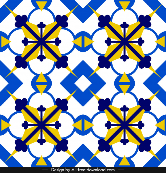 decorative pattern template bright colorful symmetric repeating design