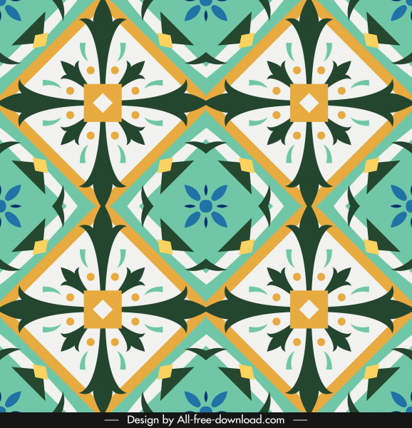 decorative pattern template colorful symmetric repeating illusion design
