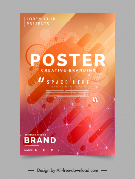decorative poster template modern bright colored geometric decor