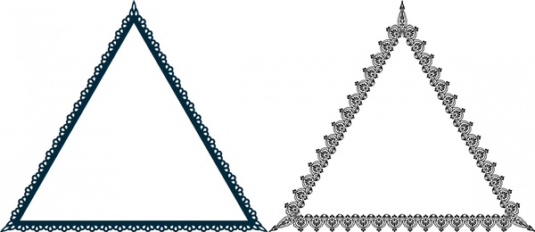 decorative triangle sets illustration with classical lace border