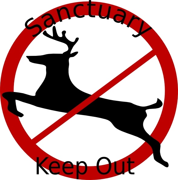 Deer Sanctuary Sign clip art