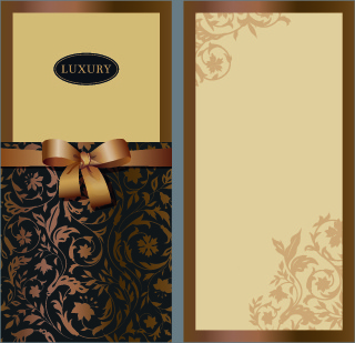 delicate bow invitation cards design vector