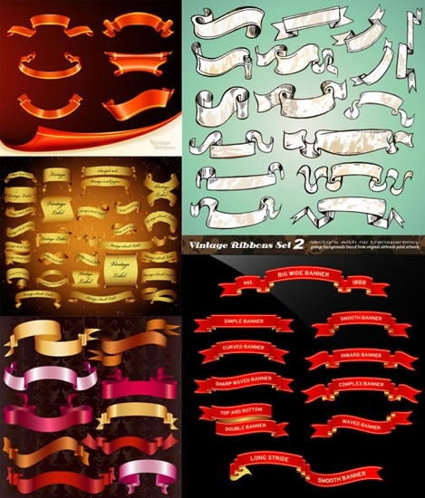 ribbons templates collection modern colored 3d dynamic shapes