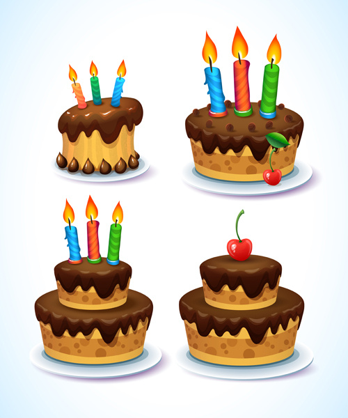 delicious birthday cake creative vector