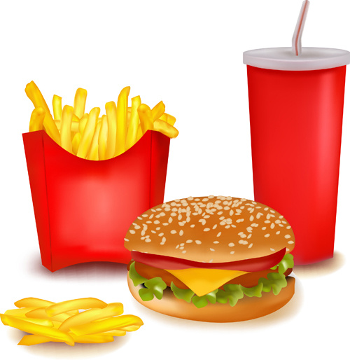 delicious fast food vector set