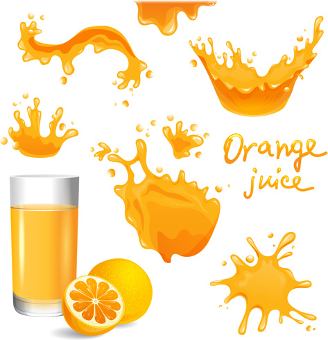 delicious juice drink design vectors