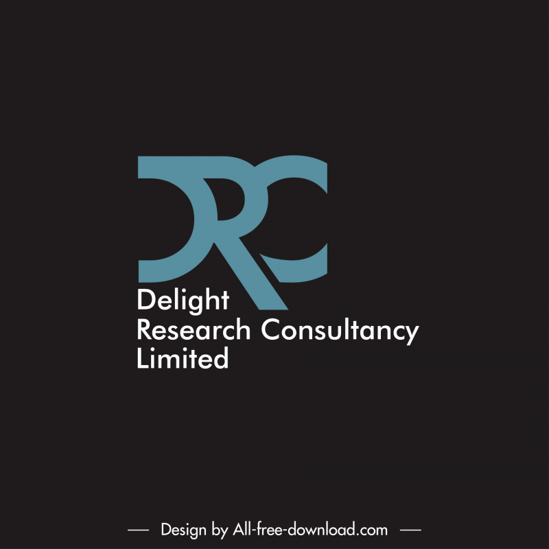 delight research consultancy limited logotype flat modern stylized texts sketch 