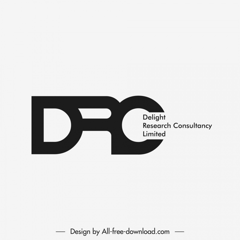delight research consultancy limited logotype modern flat stylized texts design 