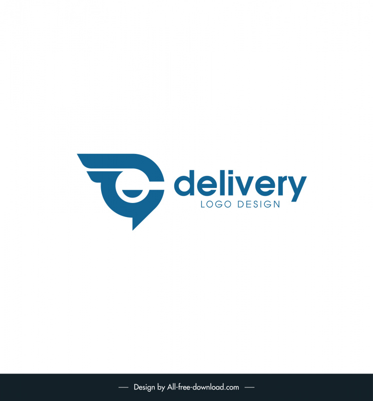 delivery logo template abstract circle wing shape texts sketch 