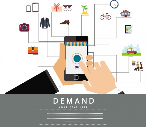 demand inforgraphic smartphone consumption icons design