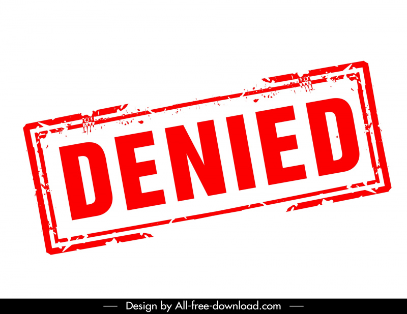 denied stamp template retro flat text rectangle border 